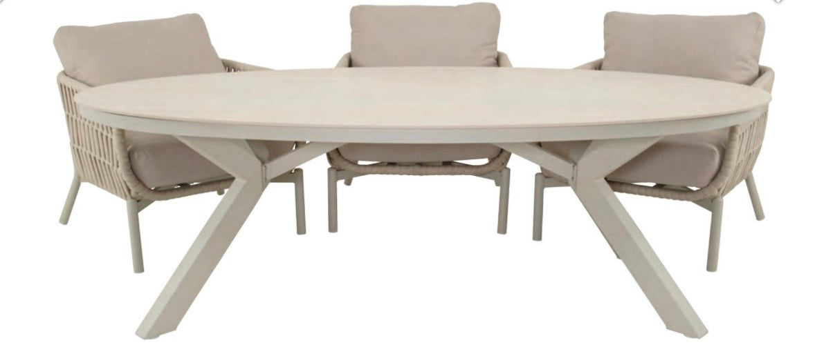 Dining Tisch Davos Creme Oval